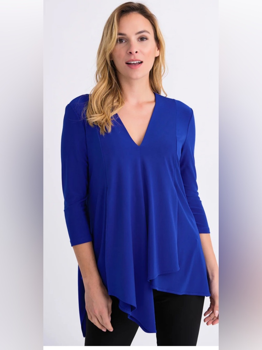 Joseph Ribkoff Sapphire VNeck Asymmetrical Top NWT SZ 16